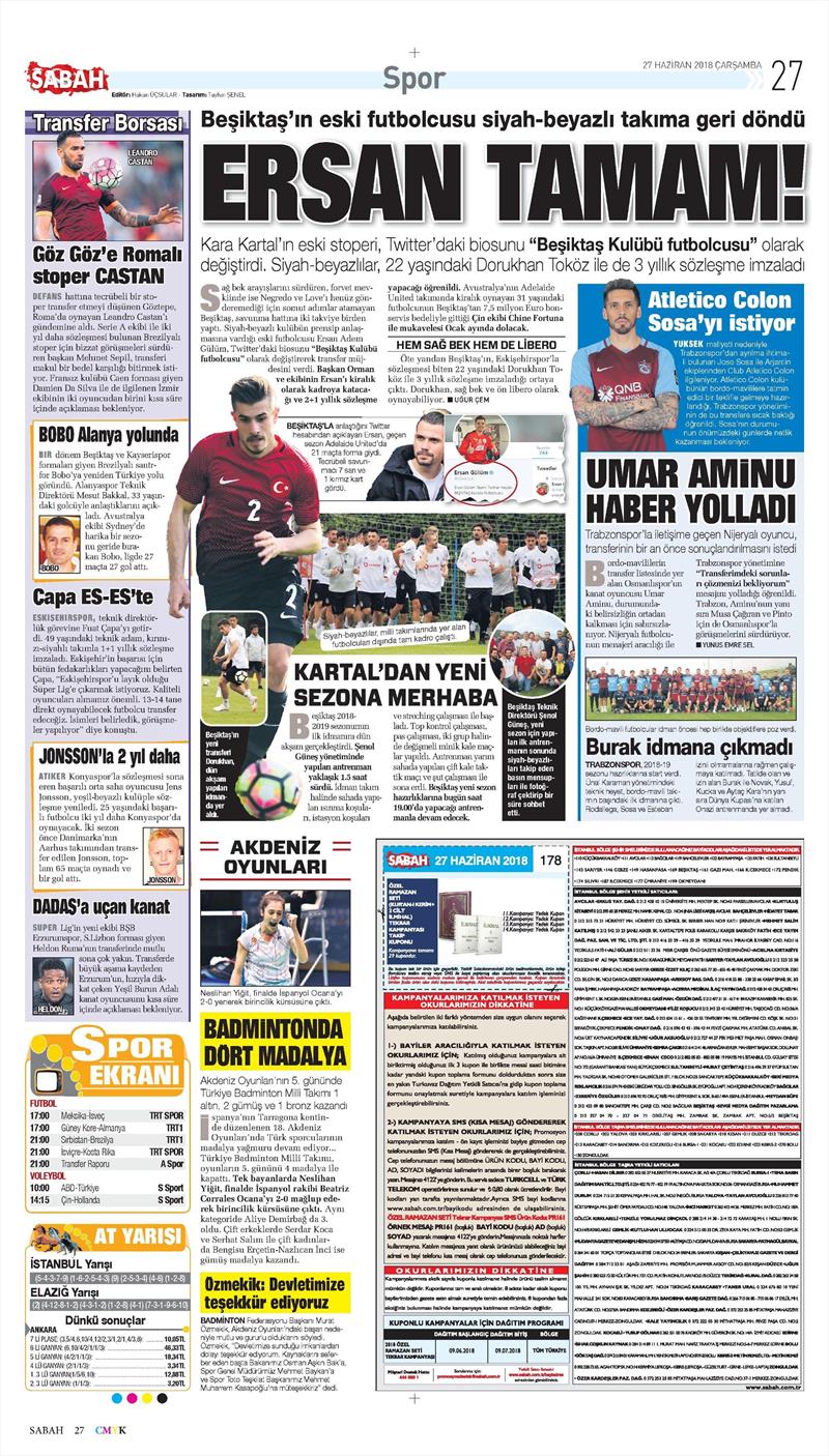 25 Haziran 2019 Çarşamba 25 Haziran 2019 Çarşamba