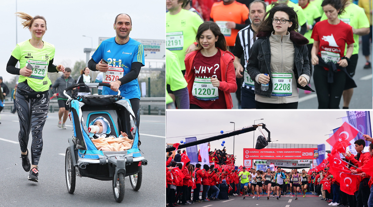 İstanbul Yarı Maratonu'ndan ilginç kareler